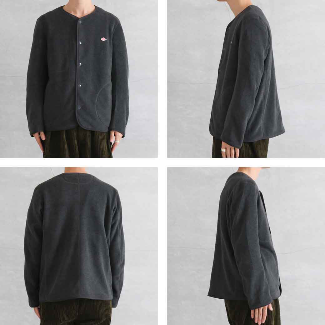 楽天市場】DANTON ノーカラーフリースカーディガン メンズ