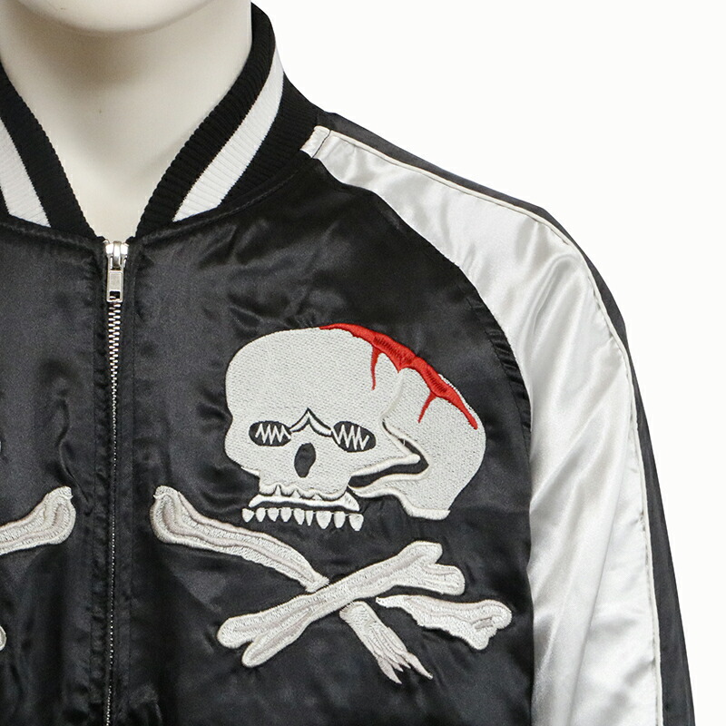 楽天市場】朧 おぼろ ヴィンテージスカル 柄 刺繍 和柄 スカジャン