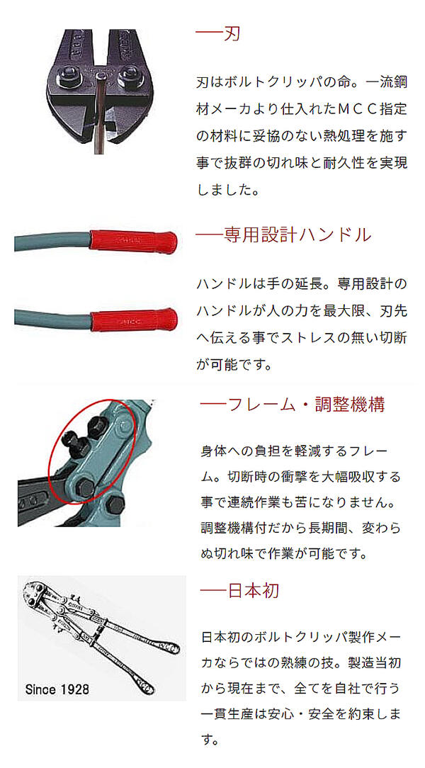 楽天市場】MCC スタンダードボルトクリッパ 350mm 片刃仕様 最大切断径