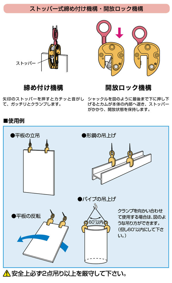 楽天市場】スーパーツール 軽量仕様 立吊クランプ 開放ストッパー式