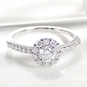 楽天市場】Pt900【0.7ctUP】ダイヤモンド フラワーリング指輪 リング