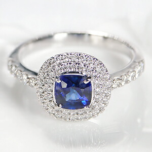 楽天市場】pt900 大粒 ロイヤルブルー サファイア ダイヤモンドリング