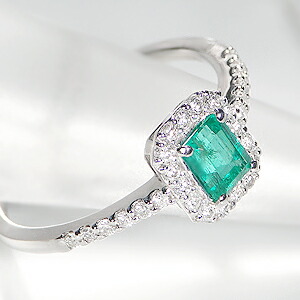 楽天市場】pt900 エメラルド ダイヤモンドリング 【送料無料】【刻印