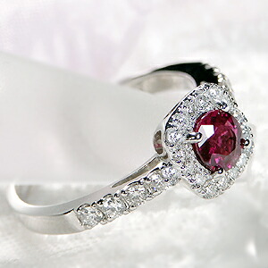 楽天市場】Pt900 大粒 ルビー ダイヤモンド 取り巻きリング指輪 リング