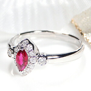 楽天市場】Pt900 ルビー＆ダイヤモンド リングジュエリー レディース