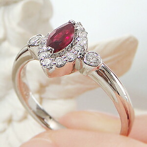 楽天市場】Pt900 ルビー＆ダイヤモンド リングジュエリー レディース