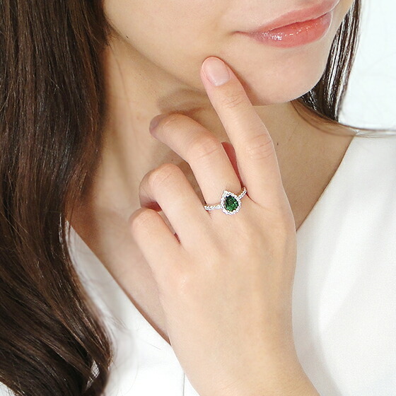 楽天市場】Pt900 グリーンガーネット ダイヤモンド リング指輪 リング