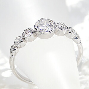 楽天市場】pt900【0.5ct】ミル打ち ダイヤモンド リングファッション
