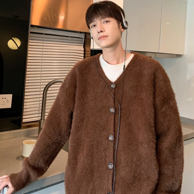 楽天市場】カーディガン メンズ Vネック ニットカーディガン おしゃれ