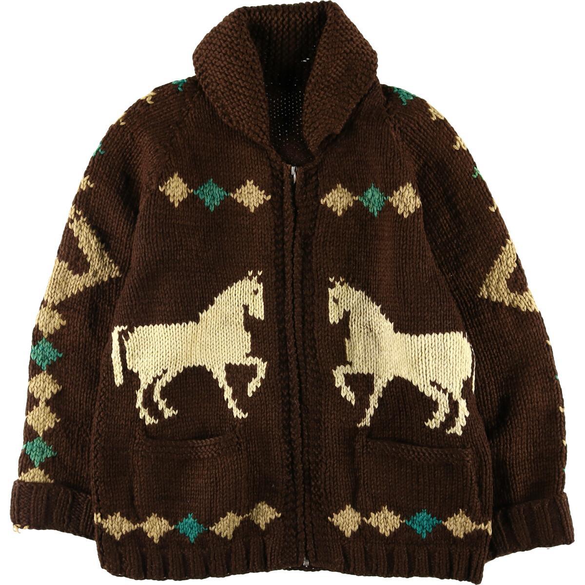 楽天市場】60年代 UNKNOWN 馬柄 カウチンセーター メンズM