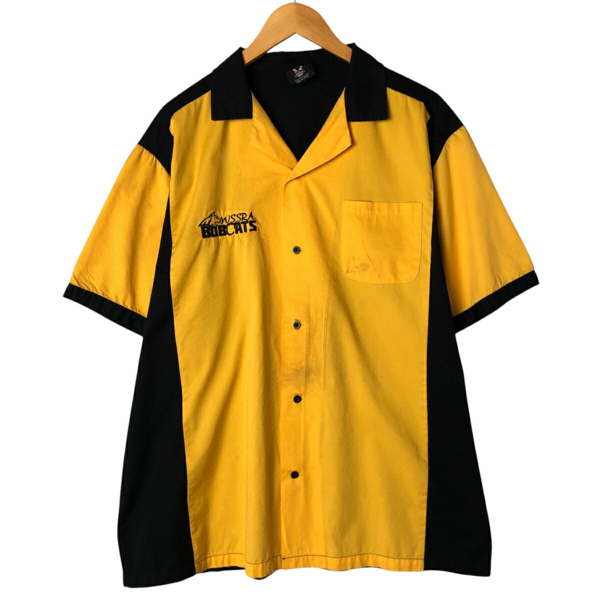 50s 60s Hilton ヒルトン ボーリングシャツ イエロー×ブラック 50s 60s