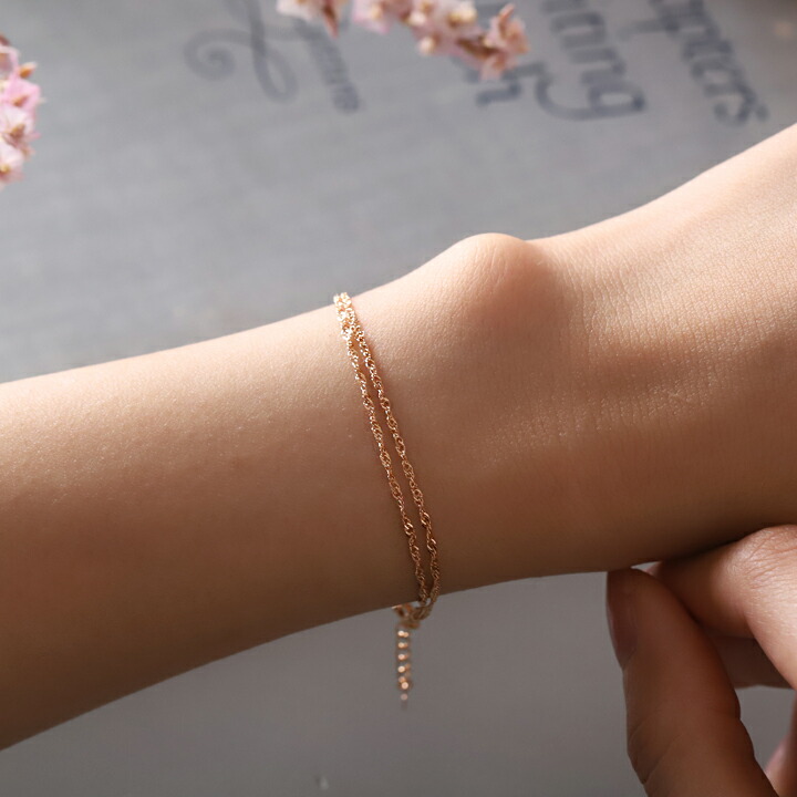 楽天市場】18金 ブレスレット k18 ピンクゴールド レディース シンプル