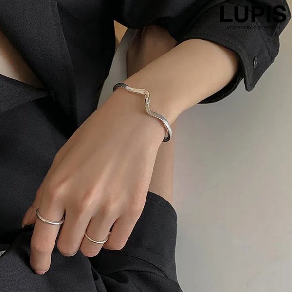 楽天市場】バングル ブレスレット ウェーブライン ニュアンス メタル