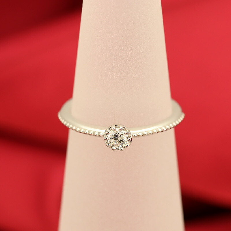 楽天市場】Pt950【0.12ct】 ミル打ち 一粒 ダイアモンド リング 指輪