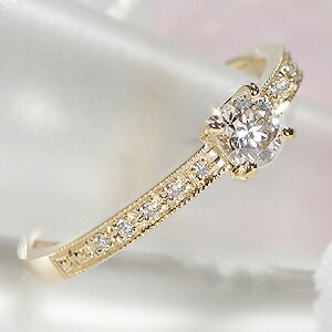 楽天市場】K18【0.29ctUP】大粒 ダイヤモンド リングハーフエタニティ