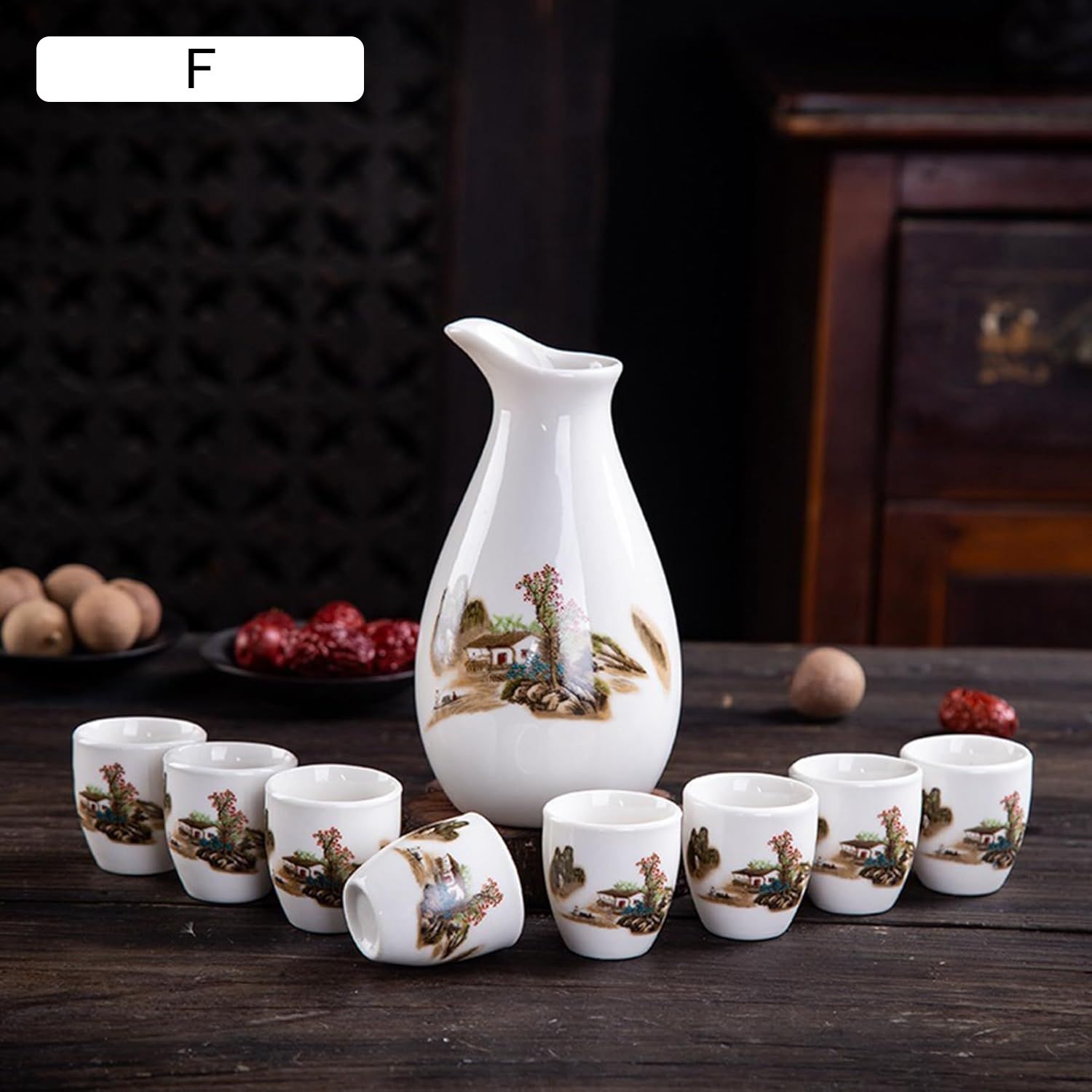 楽天市場】9点セット おちょこ 徳利1個 ぐい呑み8個セット 手作り 絵柄