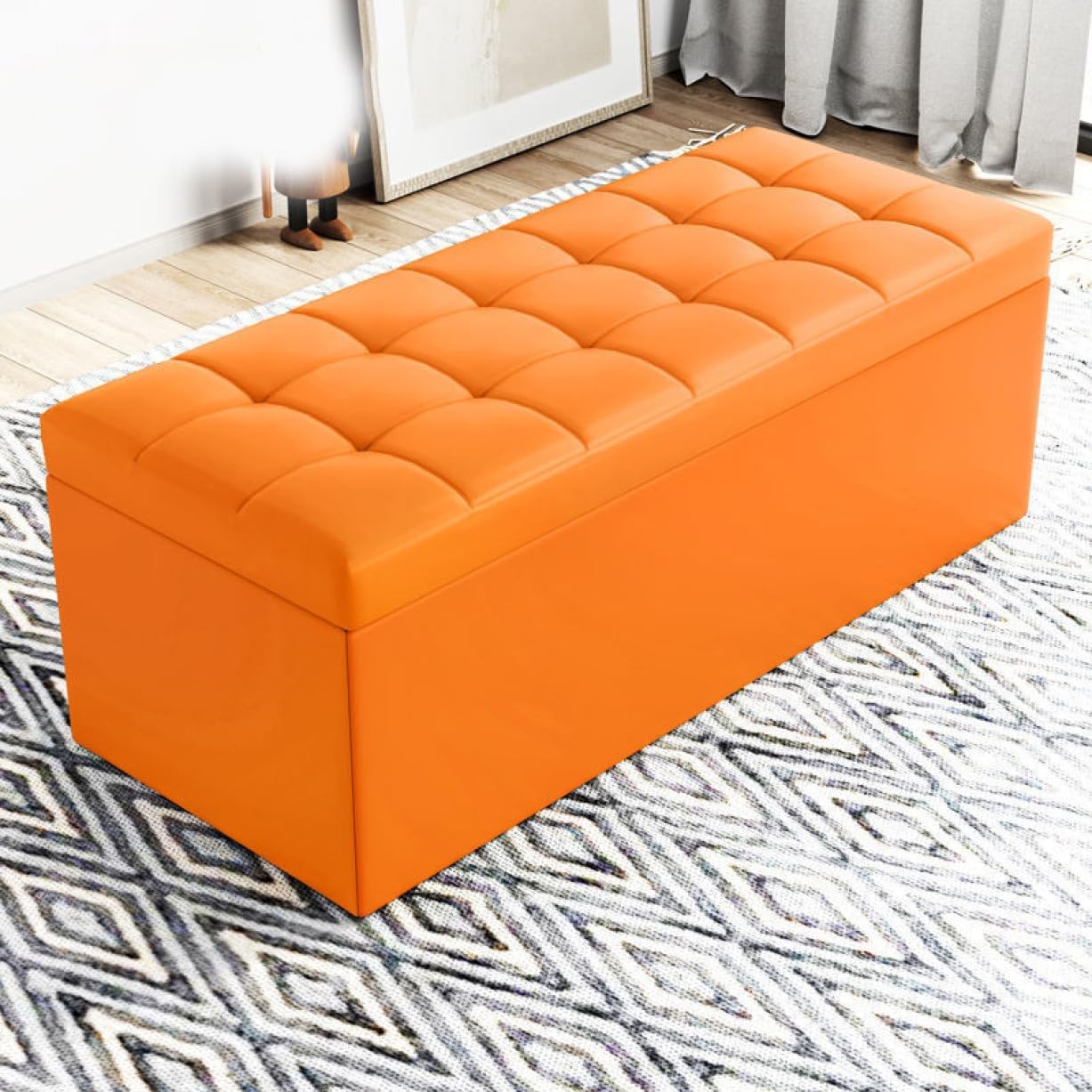 楽天市場】収納スツール オットマン 80*40*40 折りたためる 収納