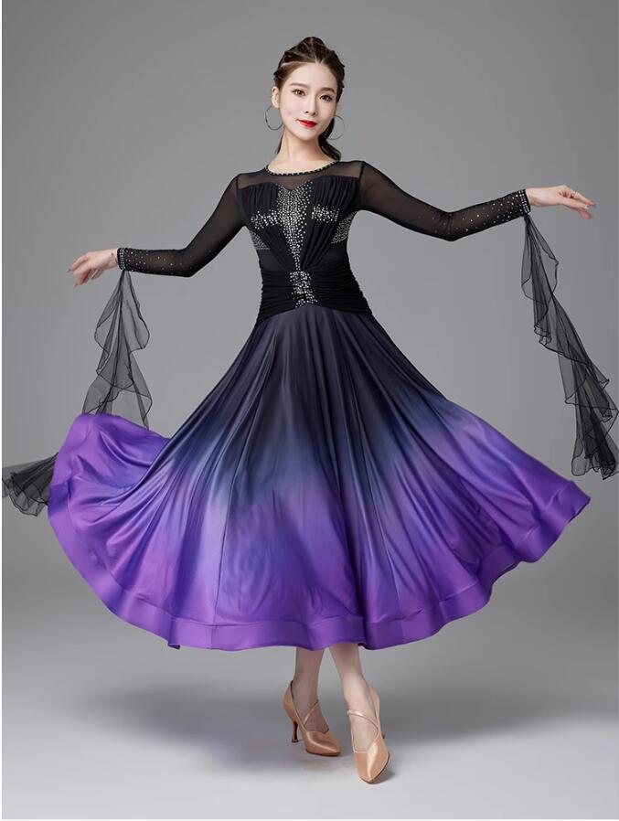 楽天市場】社交ダンス 衣装 レディース フリル ワンピース 大きい裾