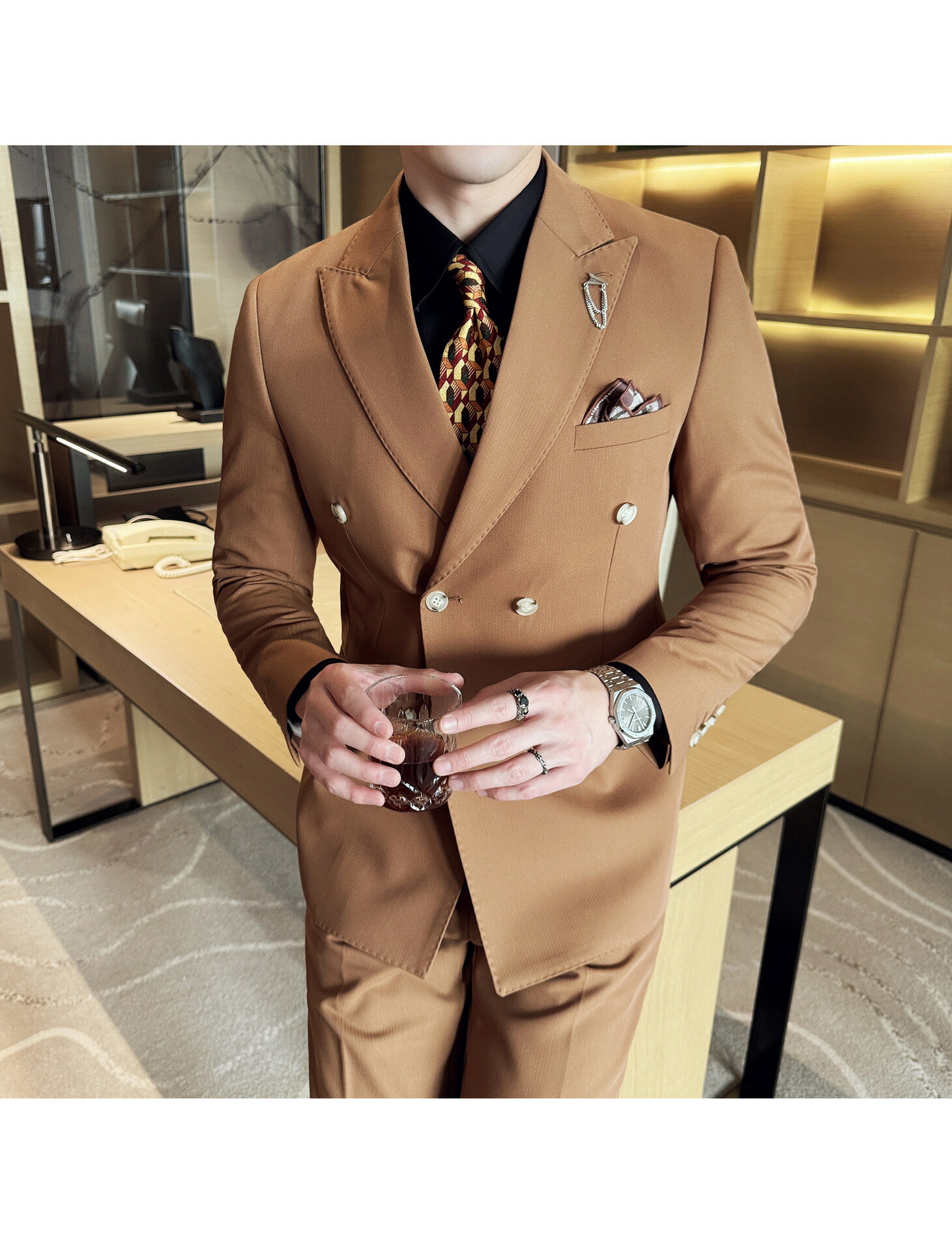 楽天市場】メンズスーツ ダブルボタンスーツ スーツメンズ スリム