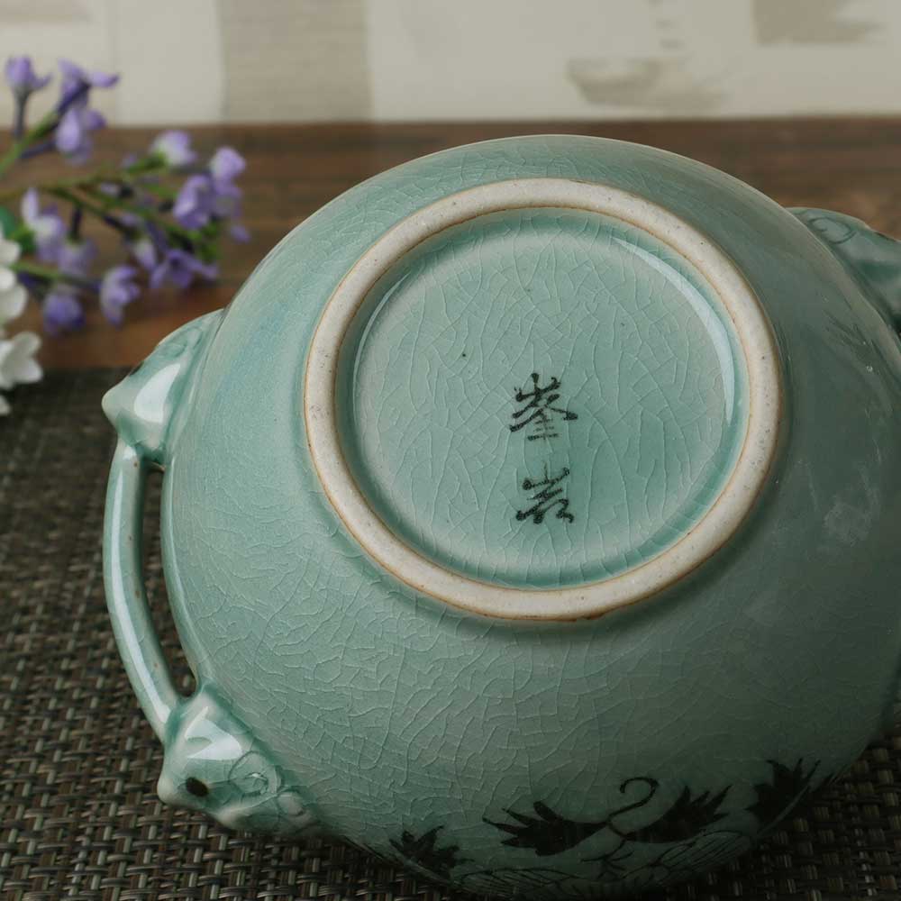 楽天市場】高麗青磁 韓国 直輸入/ 高麗青磁 手付壺 天上花 （大） /訳