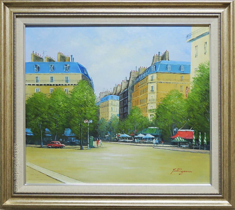 楽天市場】絵画 油絵 パリの街角・モンスニ通り フランス （滝川英彦