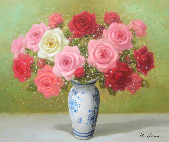 田渕眞兒油絵油彩薔薇シリーズ花No.12-5