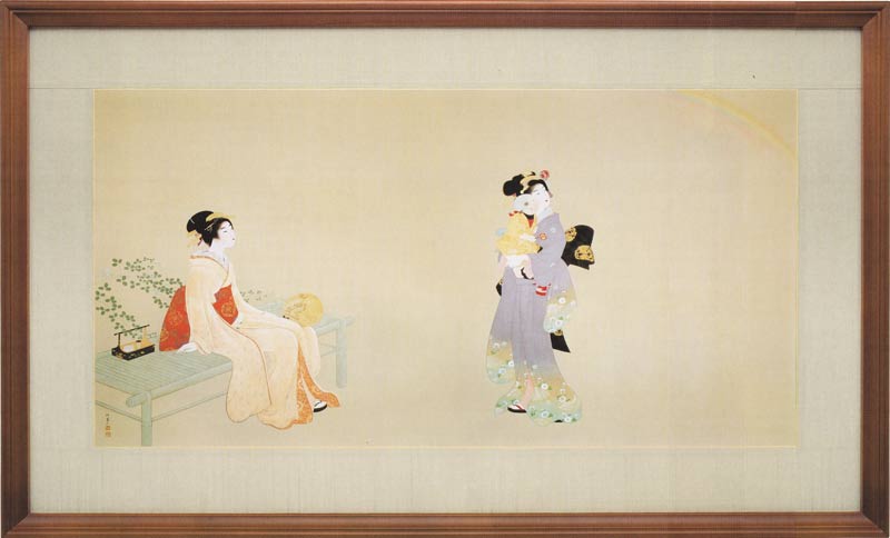 楽天市場】上村松園 絵画 『虹を見る』 送料無料 【複製】【美術印刷