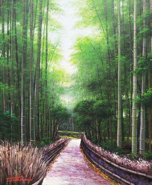 楽天市場】絵画 油絵 竹林 F20号 （堤照男） 送料無料 【肉筆】【油絵