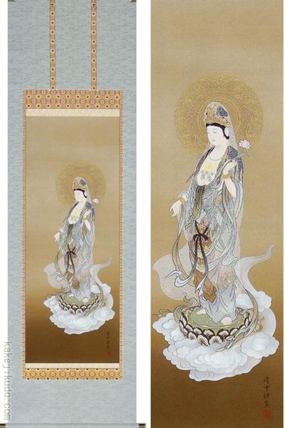 楽天市場】掛け軸 雲上聖観音 (和田清雪) 送料無料 【掛軸】【一間床