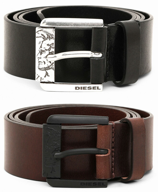楽天市場】DIESEL ディーゼルメンズレザーベルトブレイブマンロゴ刻印