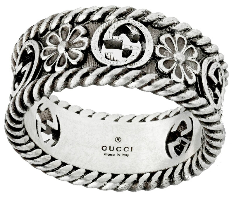楽天市場】GUCCI グッチ 指輪インターロッキングGロゴフラワーエン