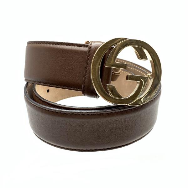 楽天市場】GUCCI グッチ 370543 レザー ベルト インターロッキング GG