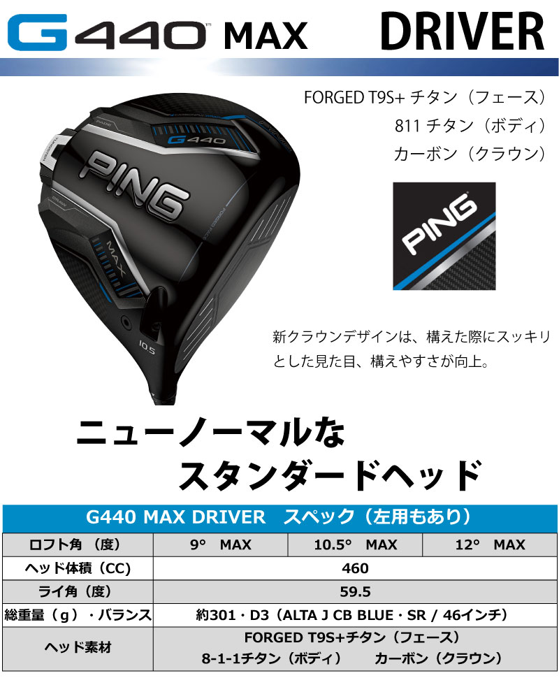 楽天市場】ピン G440 ドライバー MAX LST SFT TOUR AD GC グラファイト
