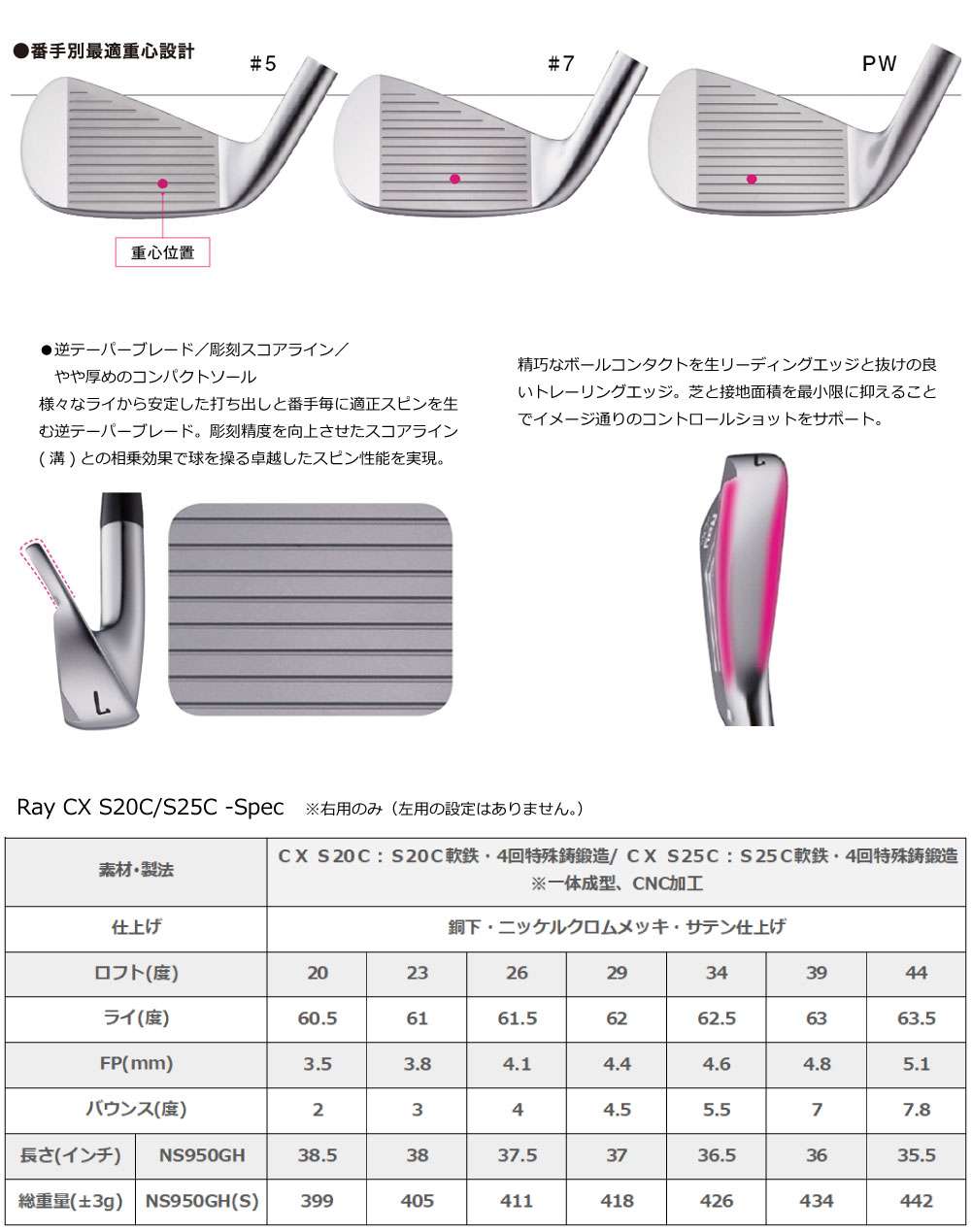 楽天市場】ROMARO Ray CX S20C/S25C IRON カスタム アイアン ロマロ