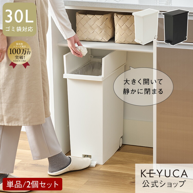 楽天市場】【KEYUCA公式店】ケユカ KEYUCA両開きダストボックス L（27L