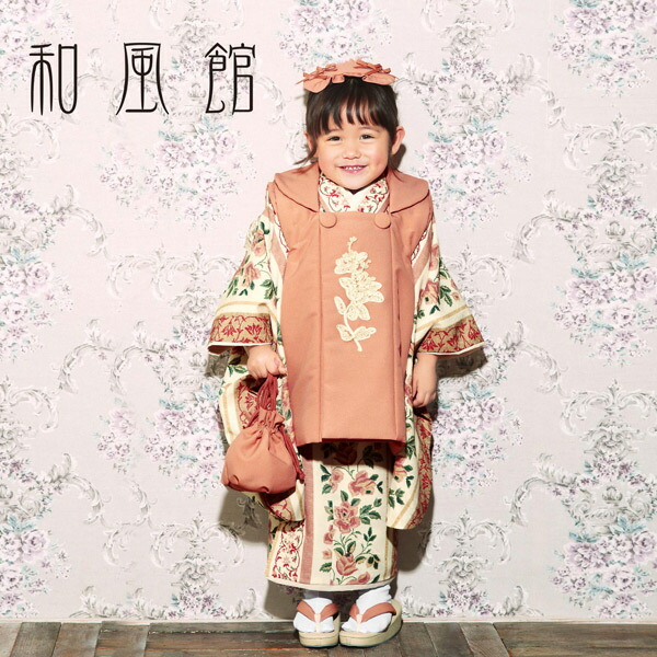 楽天市場】七五三 着物 3歳 女の子 ブランド被布セット 和風館「灰桃色