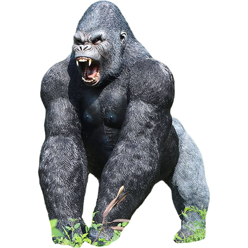 楽天市場】動物 オブジェ 夜叉のように牙をむき出しにするゴリラ