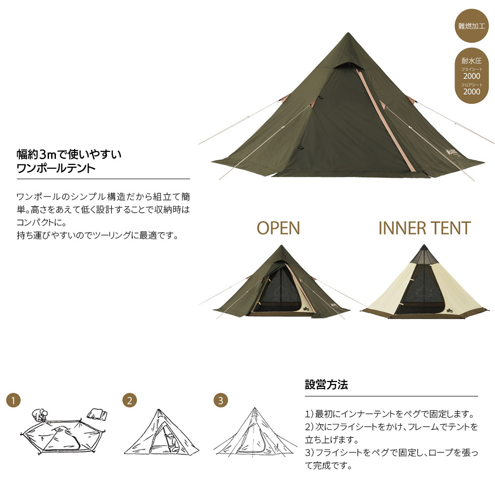 楽天市場】ロゴス ツーリングTepee タープセット（2023LIMITED