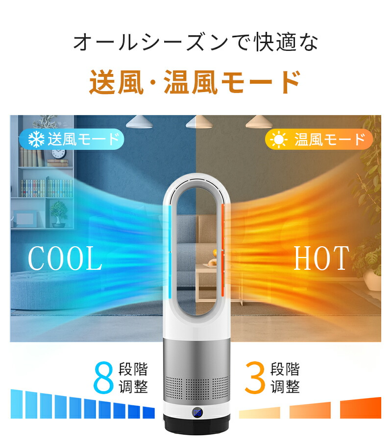 楽天市場】セラミックヒーター ファンヒーター スリム タワーファン 省