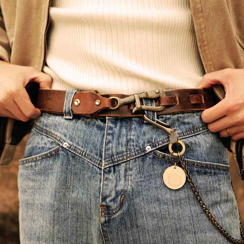 楽天市場】牛革 ベルト メンズ レディース レトロ 革 フック