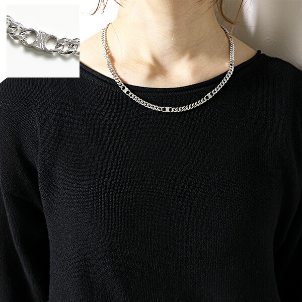 楽天市場】CELINE セリーヌ Triomphe Small Gourmette Necklace