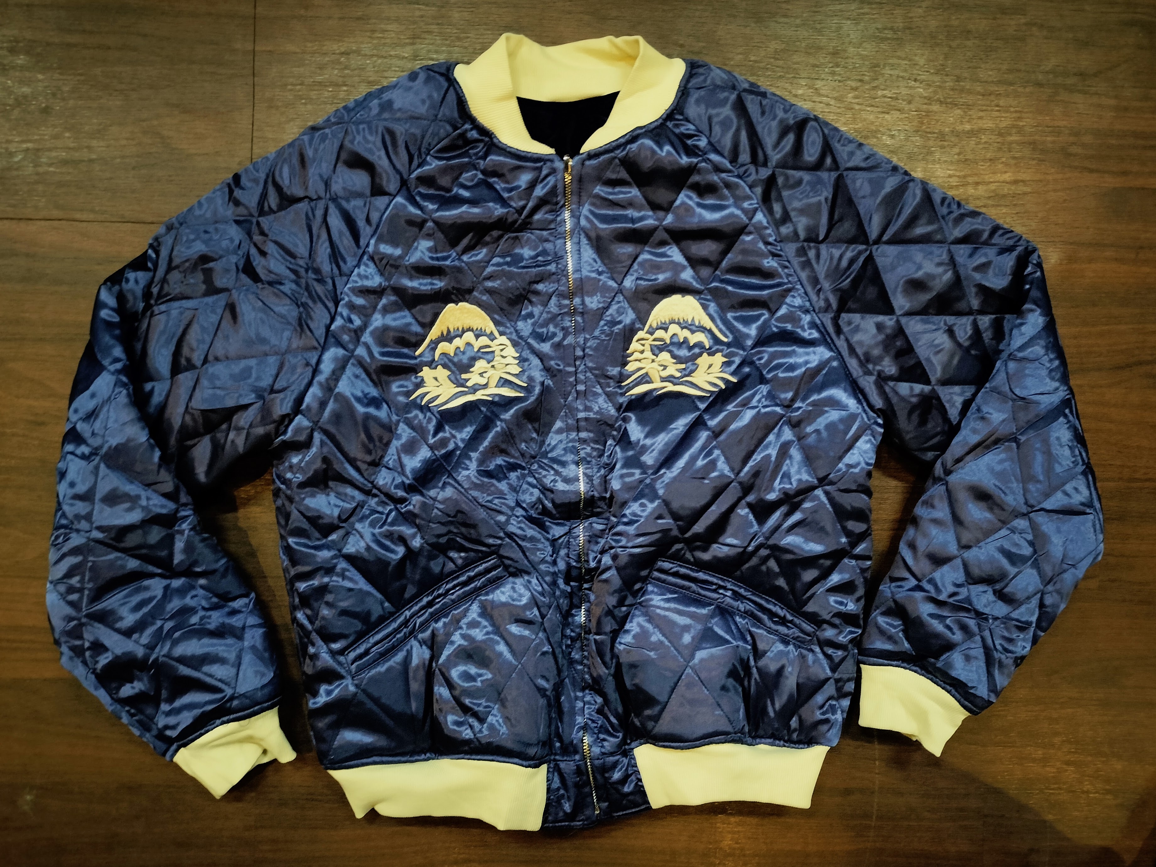 楽天市場】＃417 別珍 スカジャン ”白虎” 紺x紺 : ラピーヌ ロデオ