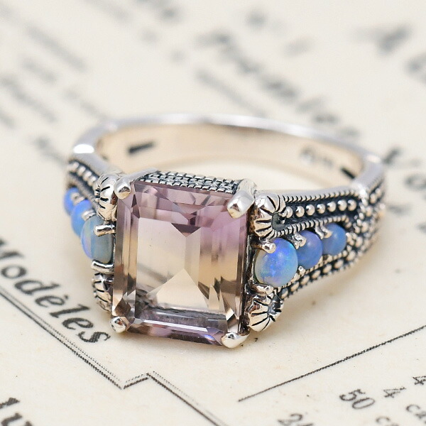 楽天市場】碌山 アメトリン オパール リング クラシカルな雰囲気の