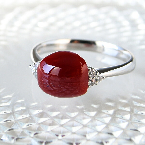 楽天市場】血赤珊瑚 ダイヤモンド プラチナ Pt900 リング 12号 深い