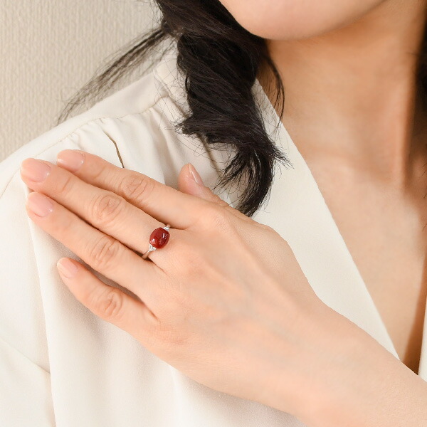 楽天市場】血赤珊瑚 ダイヤモンド プラチナ Pt900 リング 12号 深い