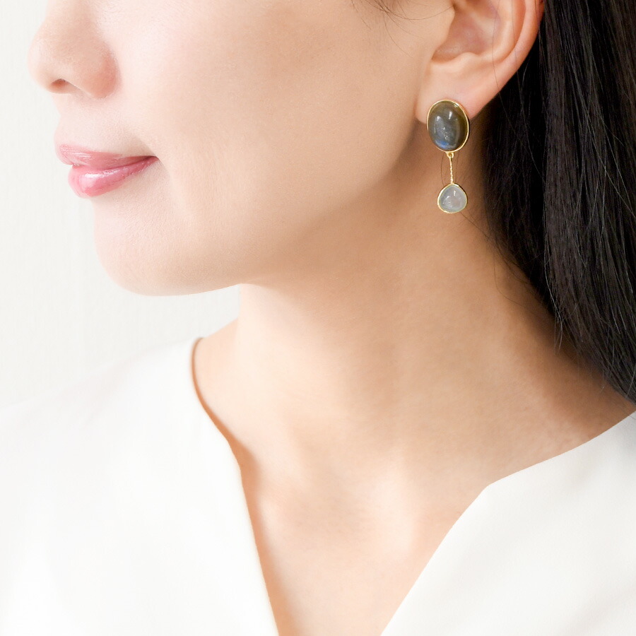 楽天市場】ラブラドライト アクアマリン ピアス 揺れる神秘的な