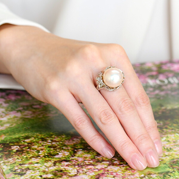 楽天市場】特級 14mm 淡水真珠 リング 強いてりを放つ迫力の超特大真珠