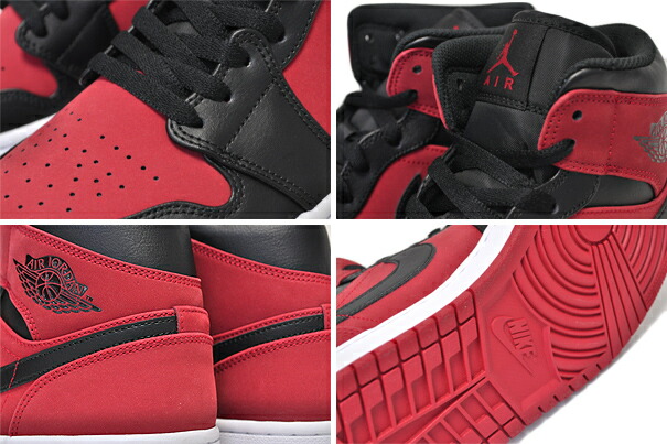 楽天市場】NIKE AIR JORDAN 1 MID BRED gym red/black-white 554724