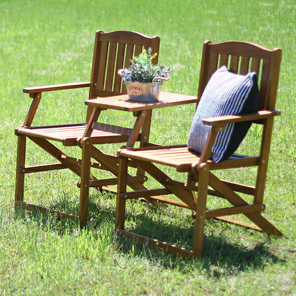 楽天市場】ベンチ フォールディング ラブベンチ ミニテーブル付き