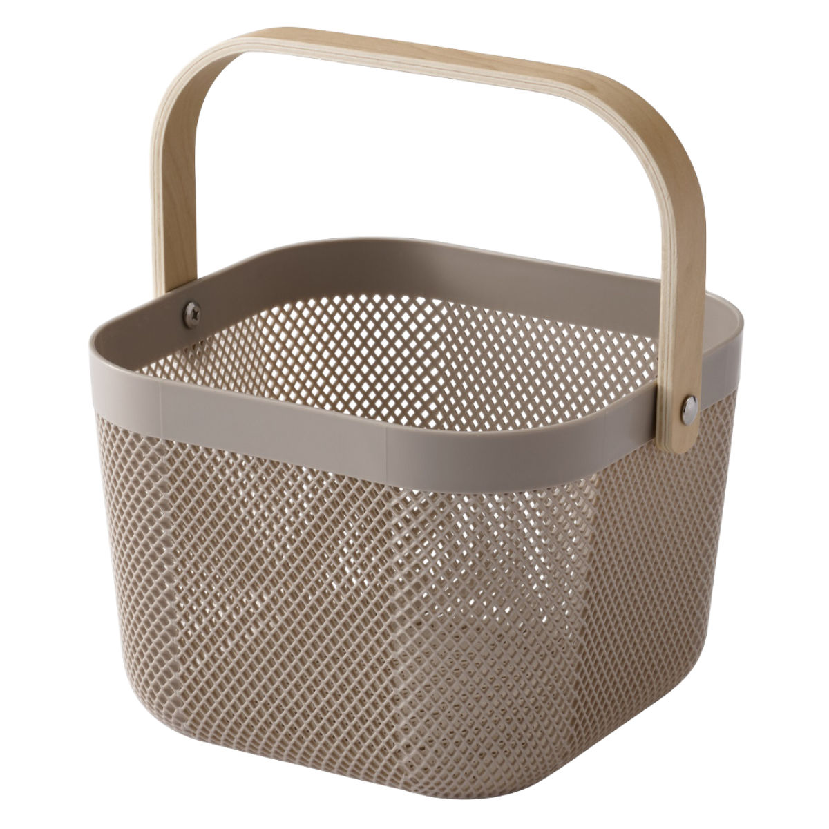 楽天市場】かご 木製 持ち手付き スクエアバスケット 幅24×奥行24×高さ